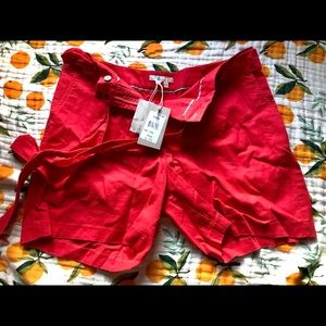 Boden Cora tie linen shorts 7309